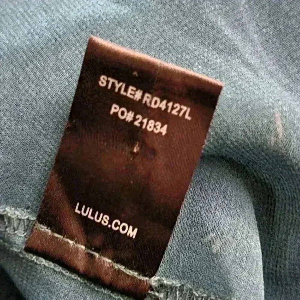 Lulus Newell Teal Green Sheer Floral Print Midi Dress - L - Picture 8 of 8